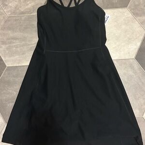 Small tall Old Navy Black Sport Dress with built in sports and bra